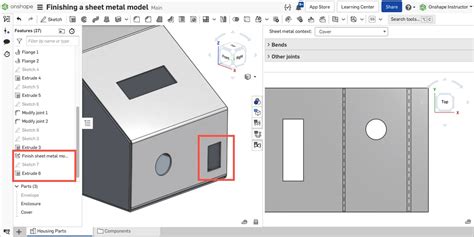 onshape sheet metal give three parts|sheet metal flat pattern layout.